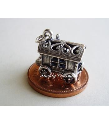 Gypsy Caravan Opening to Fortune Teller Sterling Silver Charm