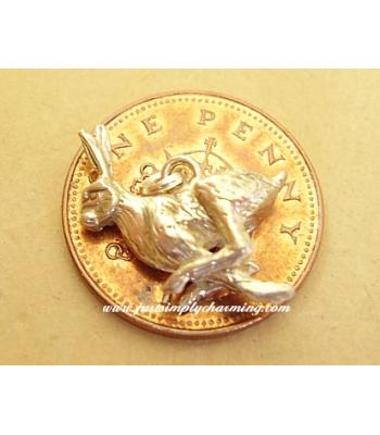 Running Hare Sterling Silver Charm