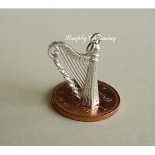 Harp Sterling Silver Charm