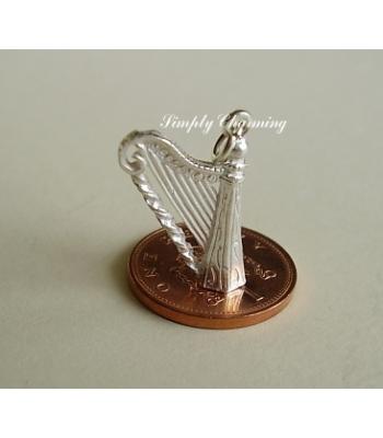 Harp Sterling Silver Charm
