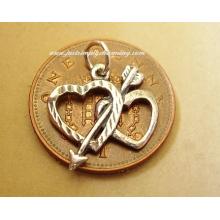 Double Heart and Arrow Sterling Silver Charm