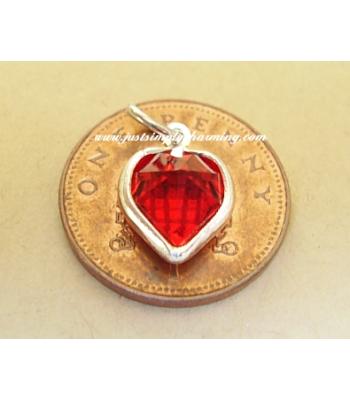 Real Swarovski Crystal Heart Sterling Silver Charm