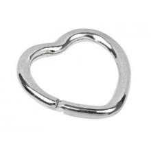 Sterling Silver Heart Shaped Keyring 30mm