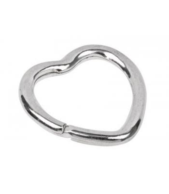 Sterling Silver Heart Shaped Keyring 30mm