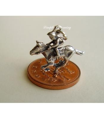 Horse and Jockey Sterling Silver Charm