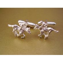 Sterling Silver Horse Racing Cufflinks