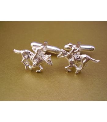Sterling Silver Horse Racing Cufflinks