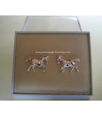 Sterling Silver Horse Stud Earrings