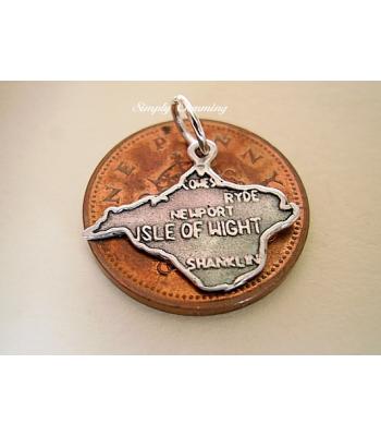 Isle of Wight Map Sterling Silver Charm