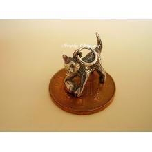 Kitten with Ball Sterling Silver Charm
