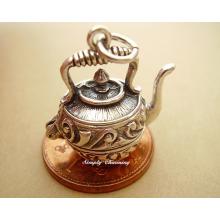 Large Kettle Opening Sterling Silver Charm