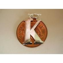 Letter K Sterling Silver Charm