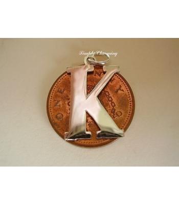 Letter K Sterling Silver Charm