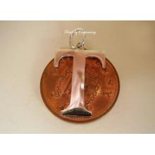 Letter T Sterling Silver Charm