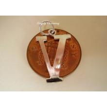 Letter V Sterling Silver Charm