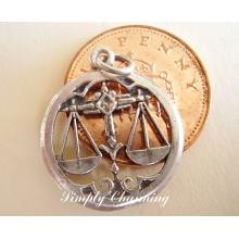 Libra Zodiac Letter Sterling Silver Charm