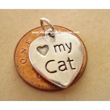 Love My Cat Sterling Silver Charm