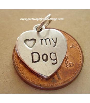 Love My Dog Sterling Silver Charm