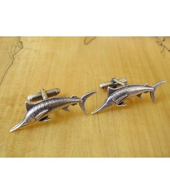 Sterling Silver Fishing Marlin Cufflinks
