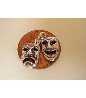 Comedy & Tradegy Theatre Masks Sterling Silver Charm