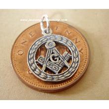 Round Masonic Sterling Silver Charm