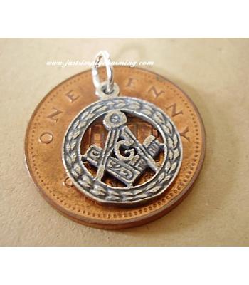 Round Masonic Sterling Silver Charm