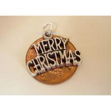Merry Christmas sterling Silver Charm