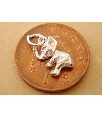 Miniature Standing Elephant Silver Charm
