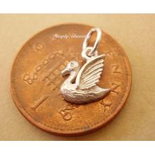 Miniature Swan Silver Charm