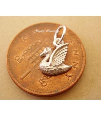 Miniature Swan Silver Charm