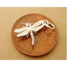 Miniature Dragonfly Silver Charm