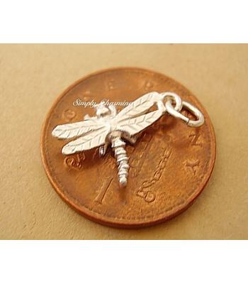 Miniature Dragonfly Silver Charm