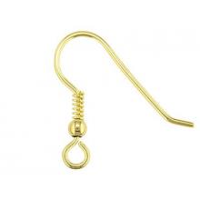 9ct Gold Earring Hook Wire With Bead