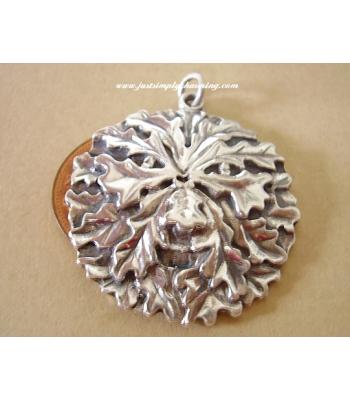 Oakleaf Green Man Sterling Silver pendant