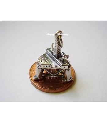 Oil Rig Sterling Silver Charm