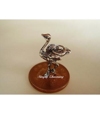 Ostrich Sterling Silver Charm