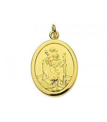 9ct Gold Oval St Christopher