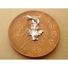 Miniature Owl Silver Charm