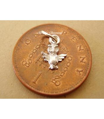 Miniature Owl Silver Charm