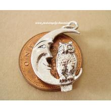 Owl On Moon Sterling Silver Charms