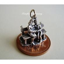 Lovers on Bench Sterling Silver Charm