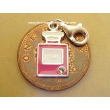 Enamelled Sterling Silver Perfume Bottle Clip-On Charm