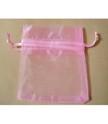Pink Organza Bag With Drawstring