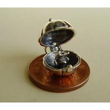Pumpkin With Mouse Opening Sterling Silver Charm
