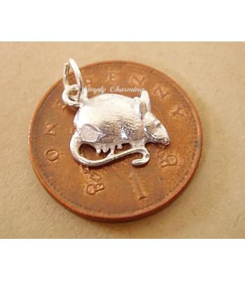 Miniature Rat Silver Charm