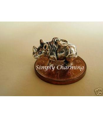 Rhino Sterling Silver Charm