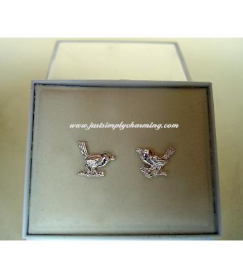 Sterling Silver Robin Stud Earrings
