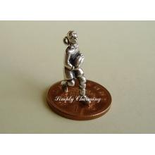 Rugby Player Sterling Silver Charm