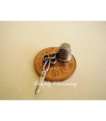 Scissors & Thimble Sterling Silver Charms