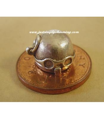 Motor Cycle Helmet Opening Sterling Silver Charm